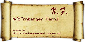 Nürnberger Fanni névjegykártya
