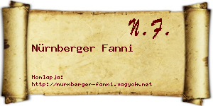 Nürnberger Fanni névjegykártya