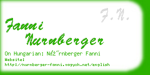 fanni nurnberger business card